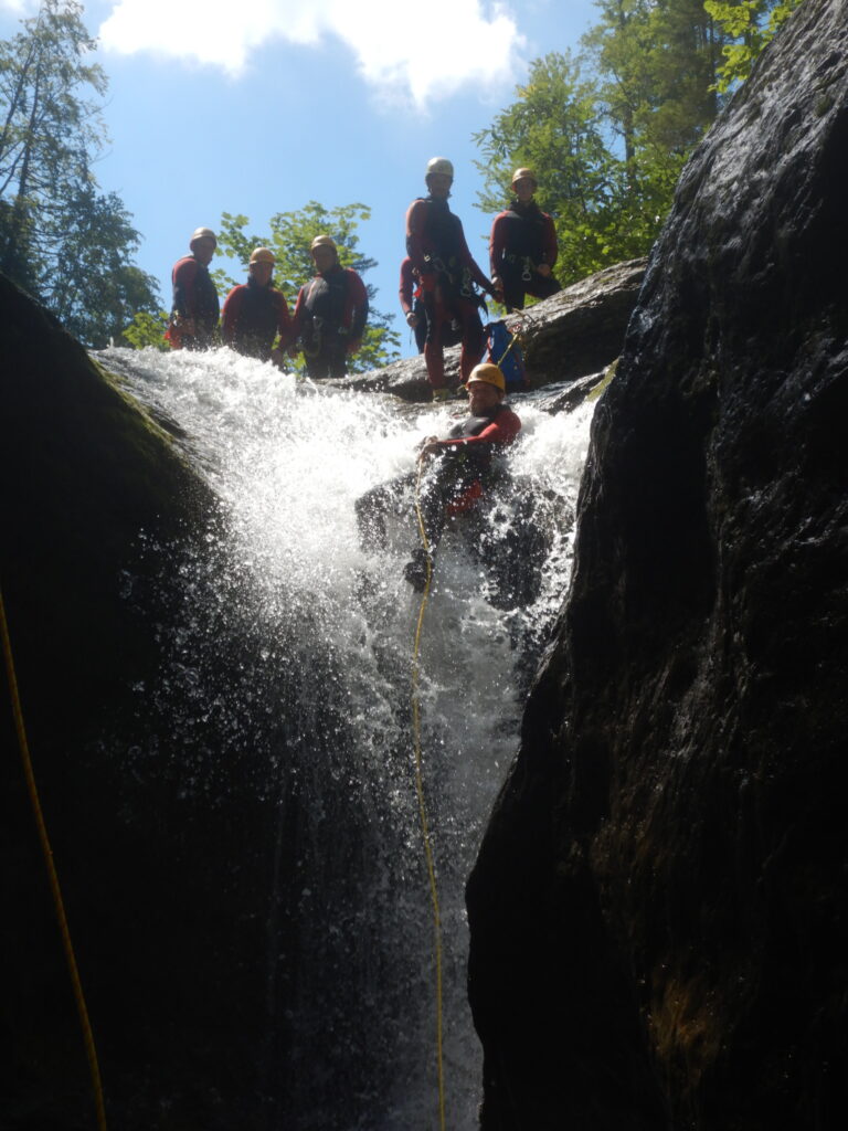 Abseiler bei der Taglesschlucht