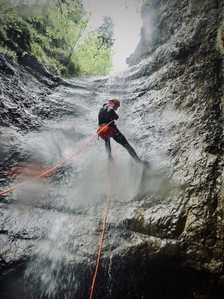 Abseilstrecke in der Erbschlucht